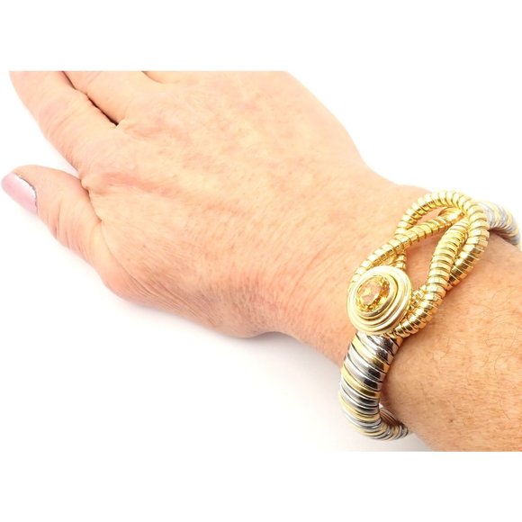 Authentic Cartier Hercules Knot 18k Yellow Gold Stainless Steel Citrine Bracelet - Picture 10 of 12